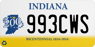 IN license plate 993CWS