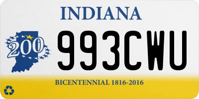 IN license plate 993CWU