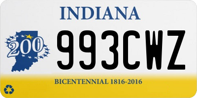 IN license plate 993CWZ