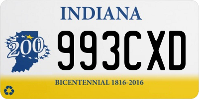 IN license plate 993CXD