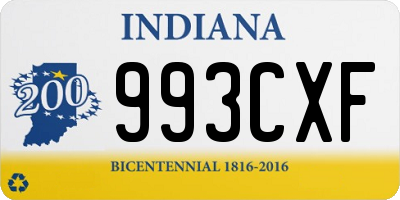 IN license plate 993CXF
