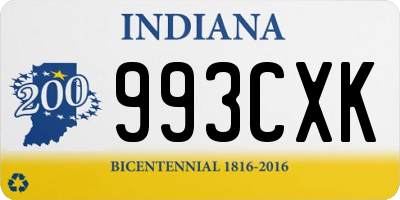 IN license plate 993CXK