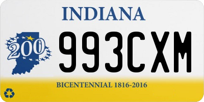 IN license plate 993CXM