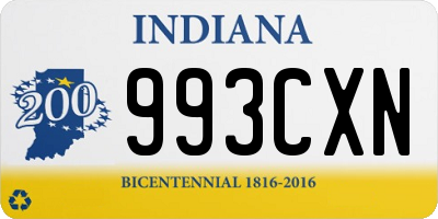 IN license plate 993CXN