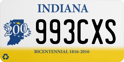 IN license plate 993CXS