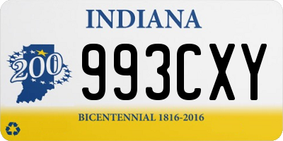 IN license plate 993CXY