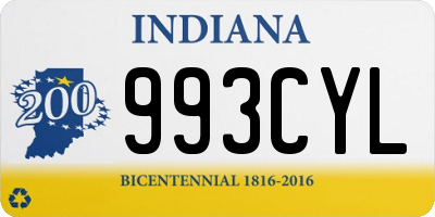 IN license plate 993CYL