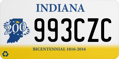 IN license plate 993CZC