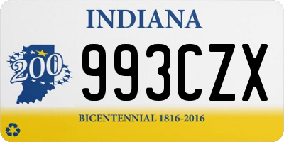 IN license plate 993CZX