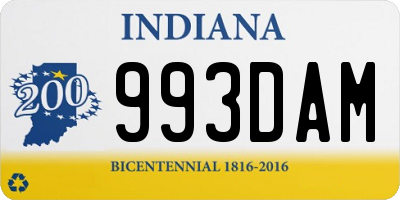 IN license plate 993DAM