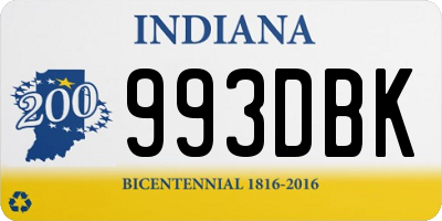 IN license plate 993DBK