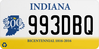 IN license plate 993DBQ