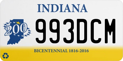 IN license plate 993DCM