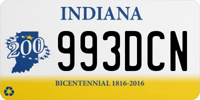 IN license plate 993DCN