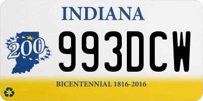 IN license plate 993DCW