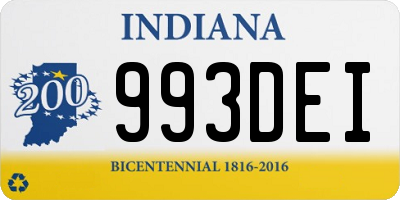 IN license plate 993DEI