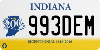 IN license plate 993DEM