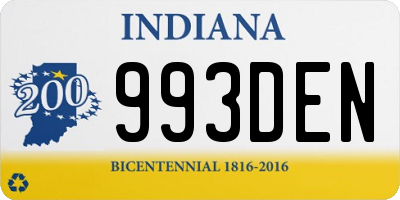 IN license plate 993DEN