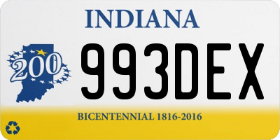 IN license plate 993DEX