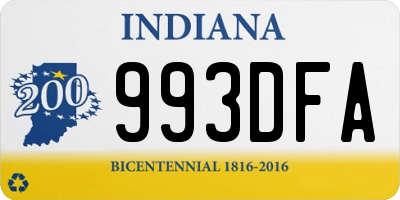 IN license plate 993DFA