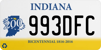 IN license plate 993DFC