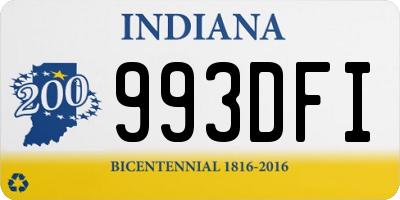 IN license plate 993DFI