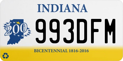 IN license plate 993DFM