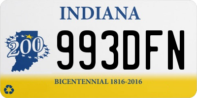 IN license plate 993DFN