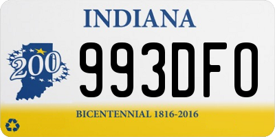 IN license plate 993DFO