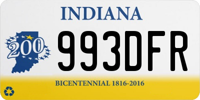 IN license plate 993DFR