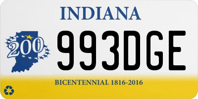 IN license plate 993DGE