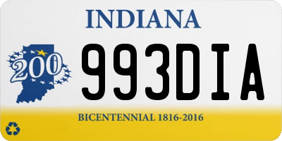 IN license plate 993DIA