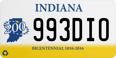 IN license plate 993DIO