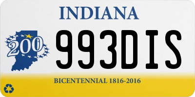 IN license plate 993DIS