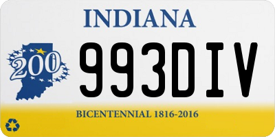 IN license plate 993DIV