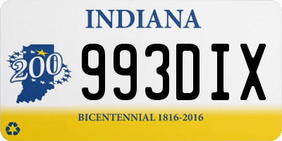 IN license plate 993DIX