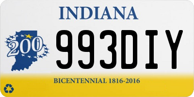 IN license plate 993DIY