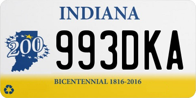 IN license plate 993DKA