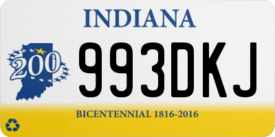 IN license plate 993DKJ