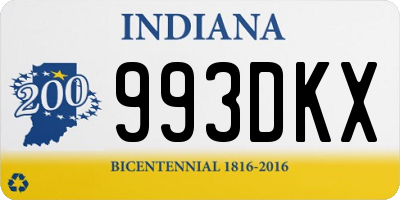 IN license plate 993DKX