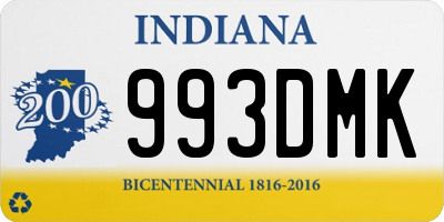 IN license plate 993DMK