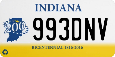 IN license plate 993DNV