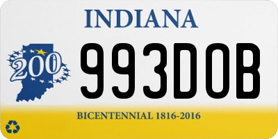 IN license plate 993DOB