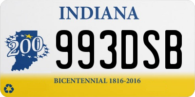 IN license plate 993DSB