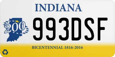 IN license plate 993DSF