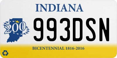 IN license plate 993DSN