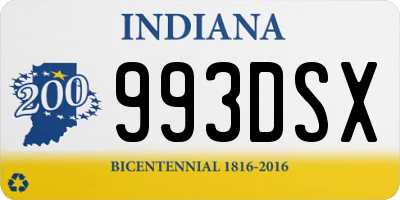 IN license plate 993DSX