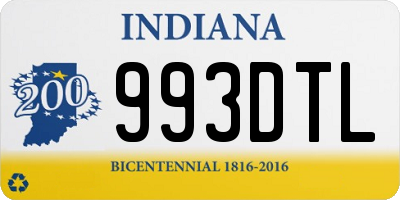 IN license plate 993DTL