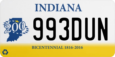 IN license plate 993DUN