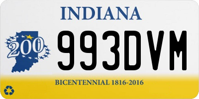 IN license plate 993DVM